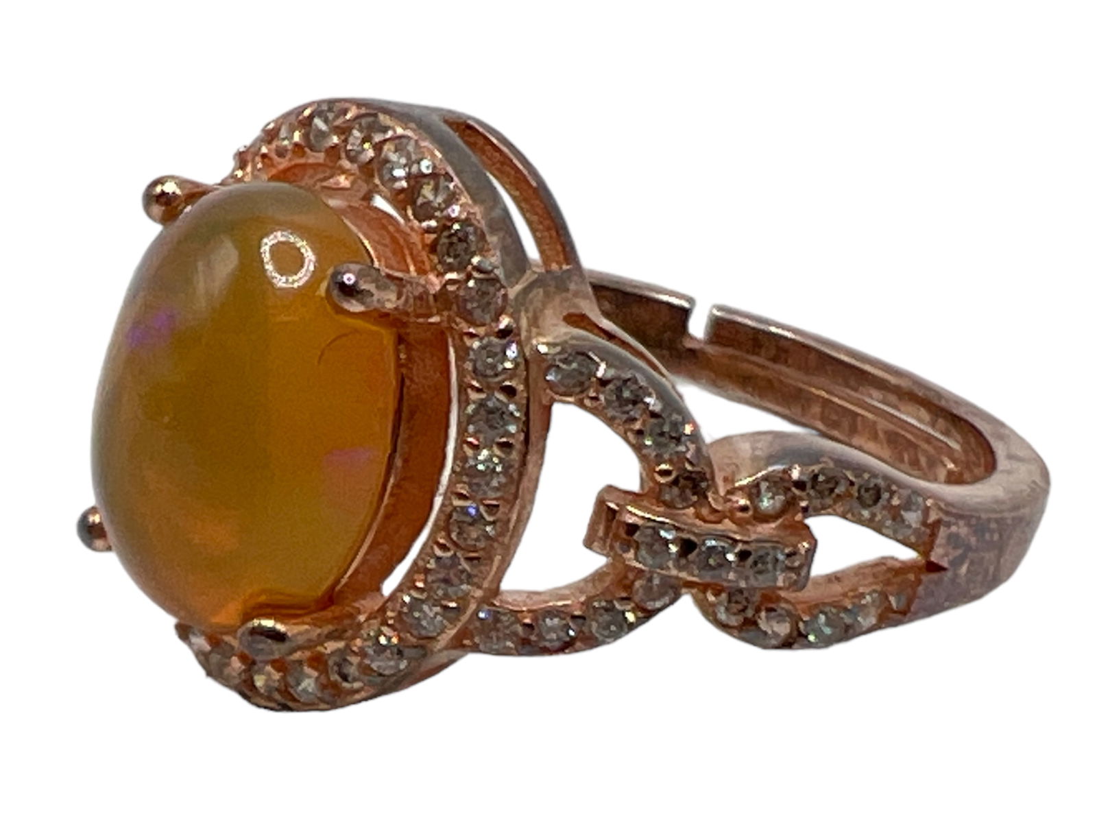 Sterling Silver Opal Ring S925 Marks With Box: The Box H : 2/3 in ( 1.69 cm )