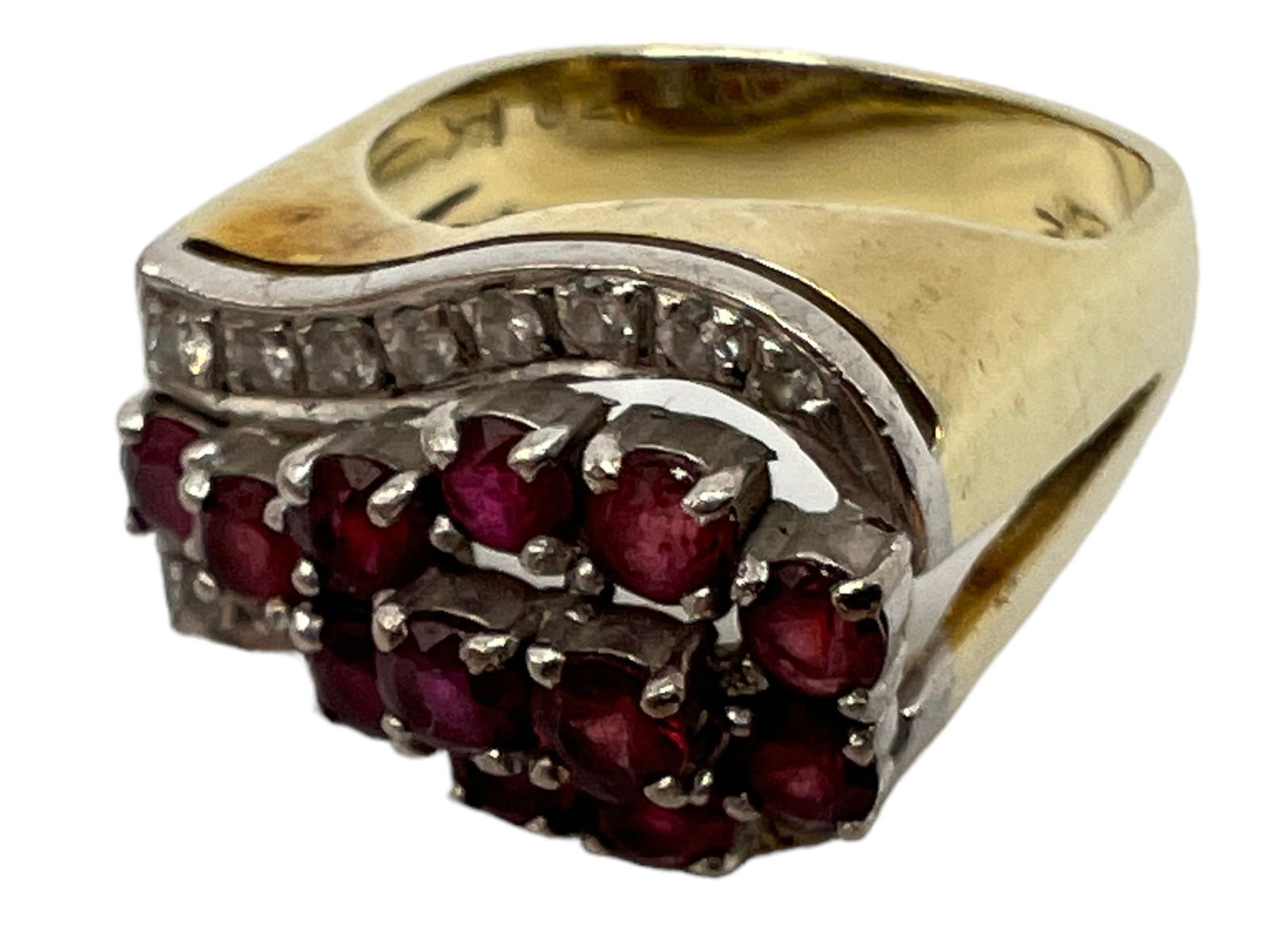 Ruby With Diamonds Ring, 14k Gold (1 of 5)
