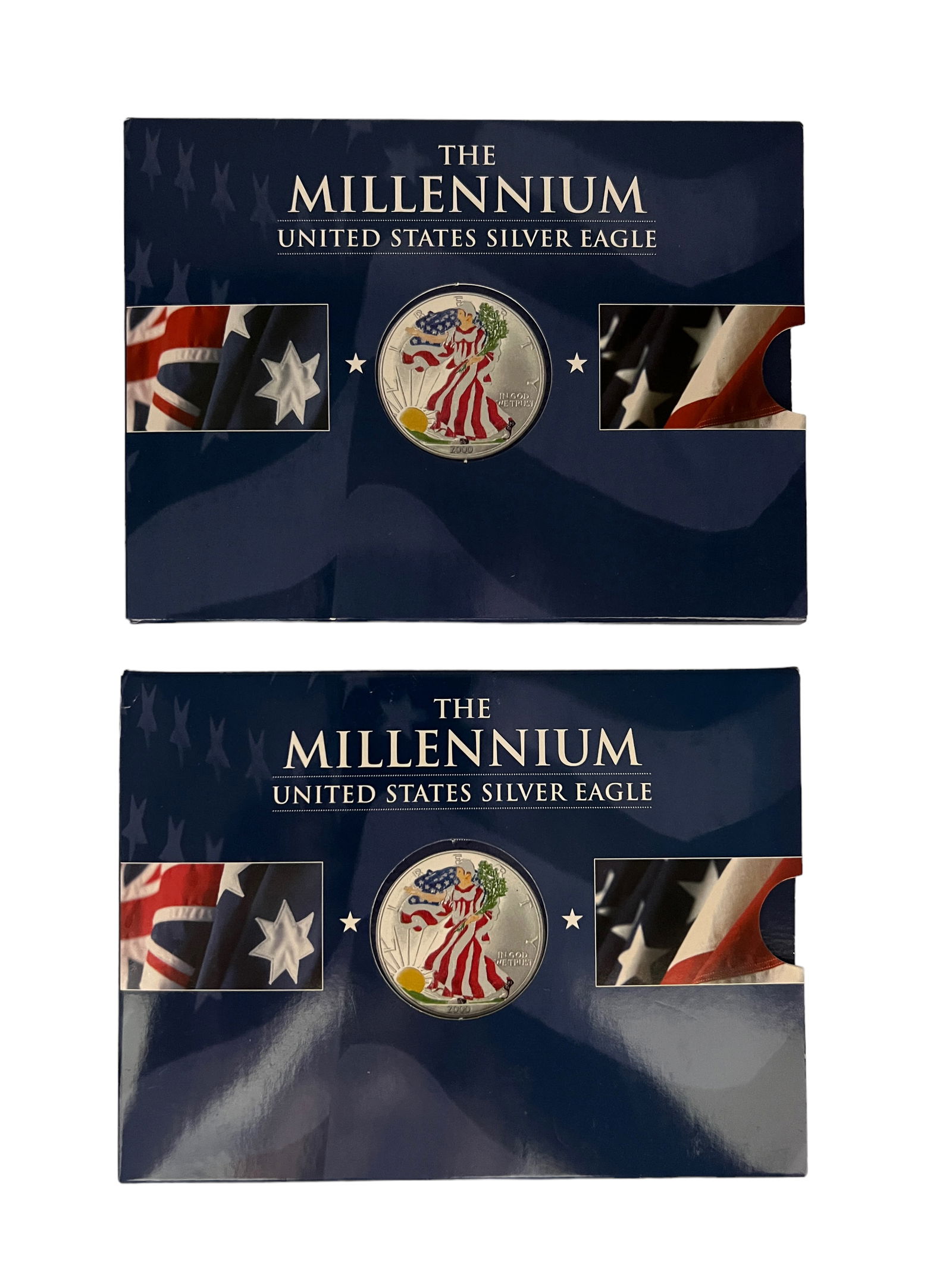 Two 2000 Millenium Colorized American Silver Coins (1 of 7)