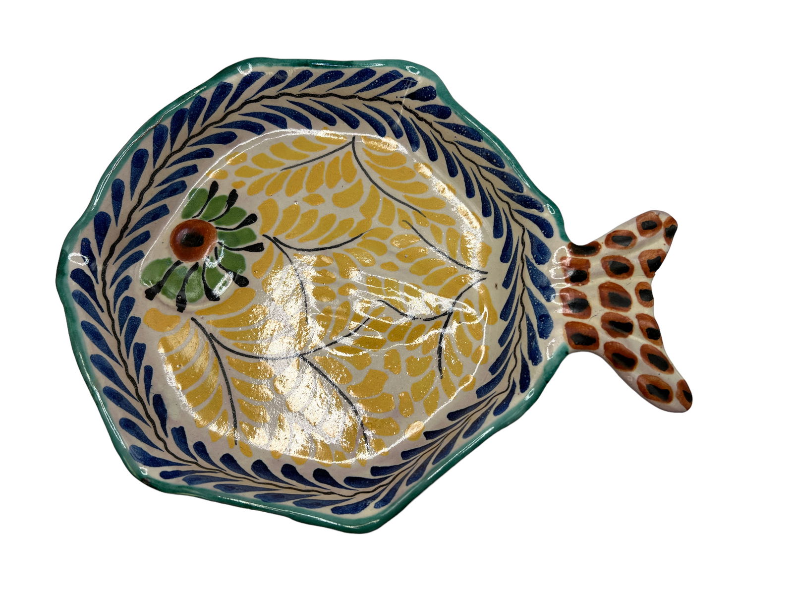 Handmade Hexagonal Fish Plate With Tail (1 of 4)