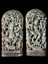 Two Large South India Temple Wood Chariot Panels
