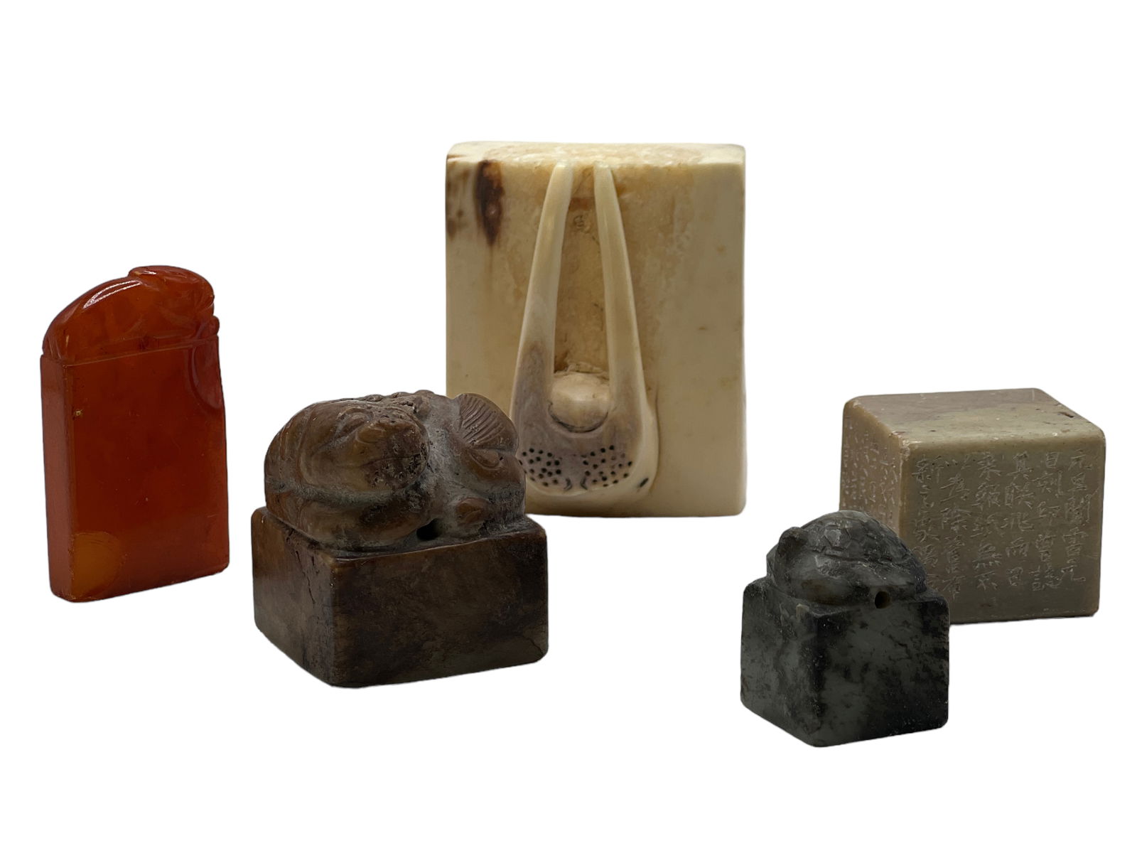 Group 5 Chinese Soapstone Carved Seals / Stamps (1 of 11)