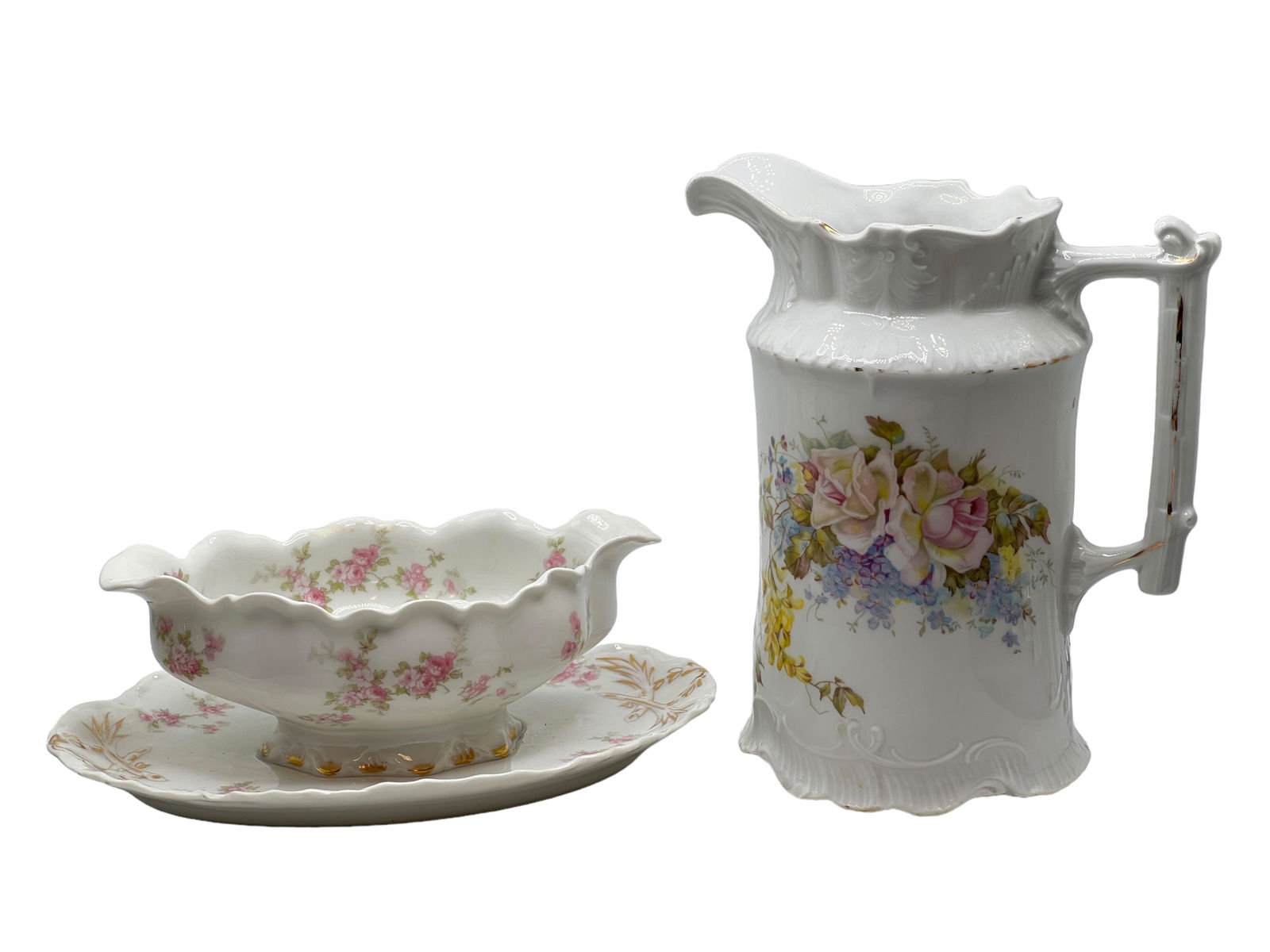 Haviland Limoges and Carl Tielsch Floral Pitcher (1 of 7)
