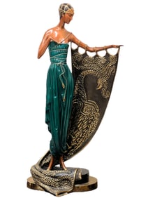 Erte (Romain de Tirtoff)  Bronze, Emerald Night