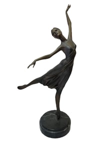 Art Deco Style Dancer Figurine Bronze Sculpture
