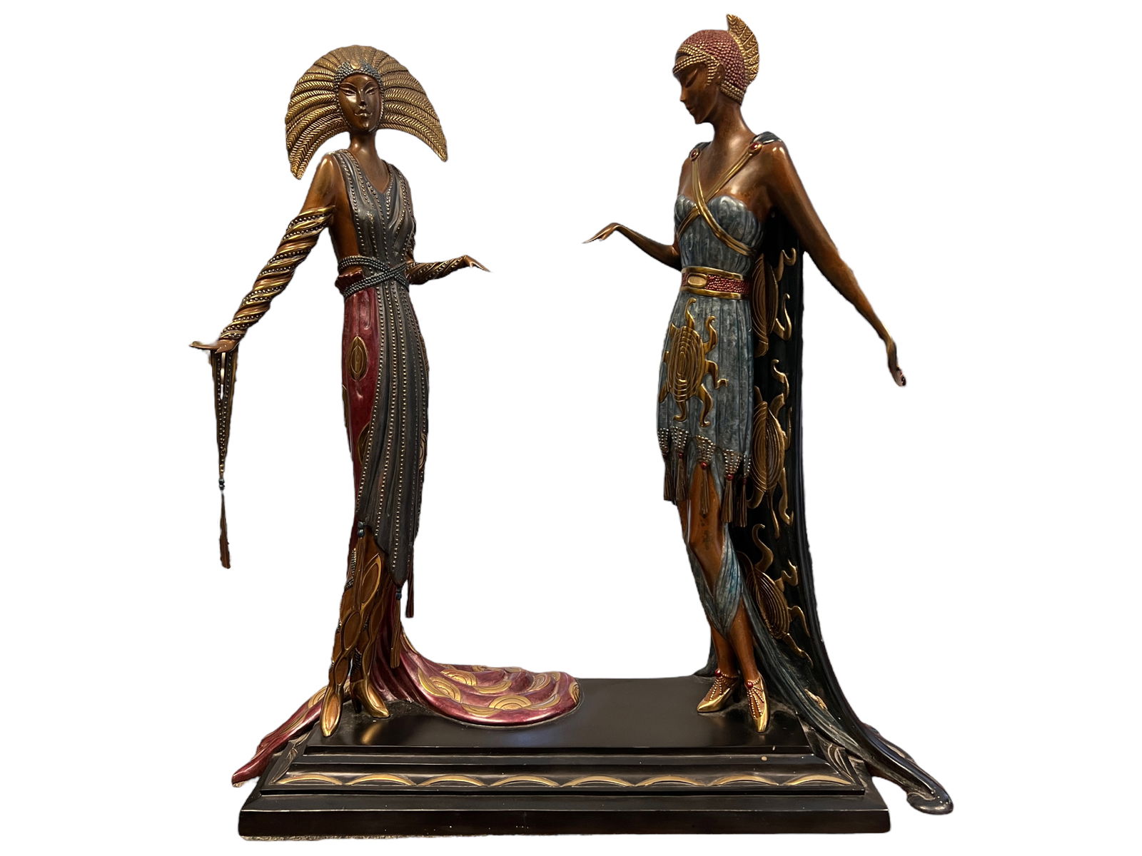 Erte (Romain de Tirtoff)  Bronze, Two Vamps (1 of 3)