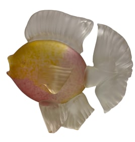 Art Glass Sculpture Yellow Fish