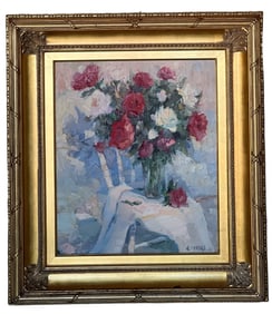 Robert Moore Oil Painting On Canva,  Flower