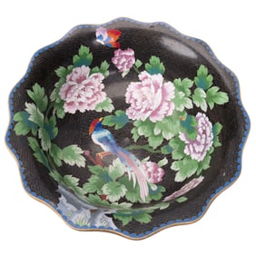 A Chinese Cloisonne Lotus Dish