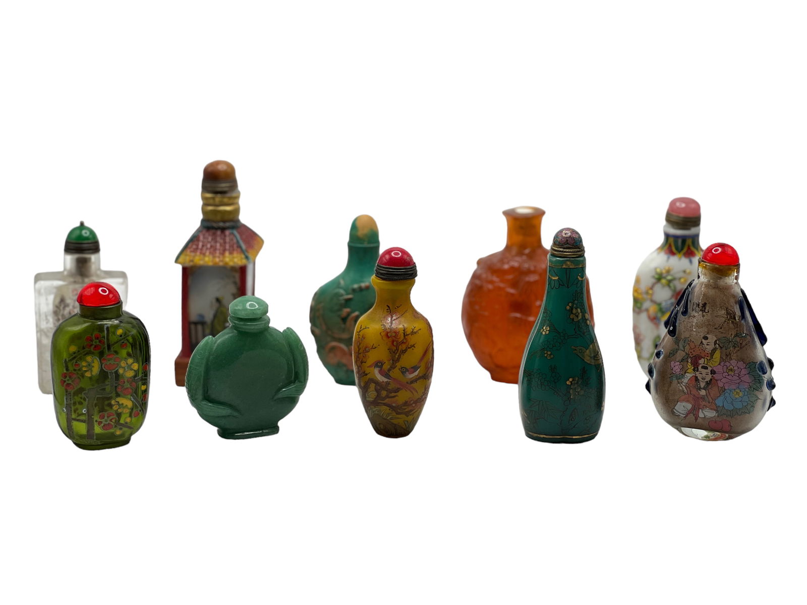 Group of 10Various Material Snuff Bottles (1 of 13)