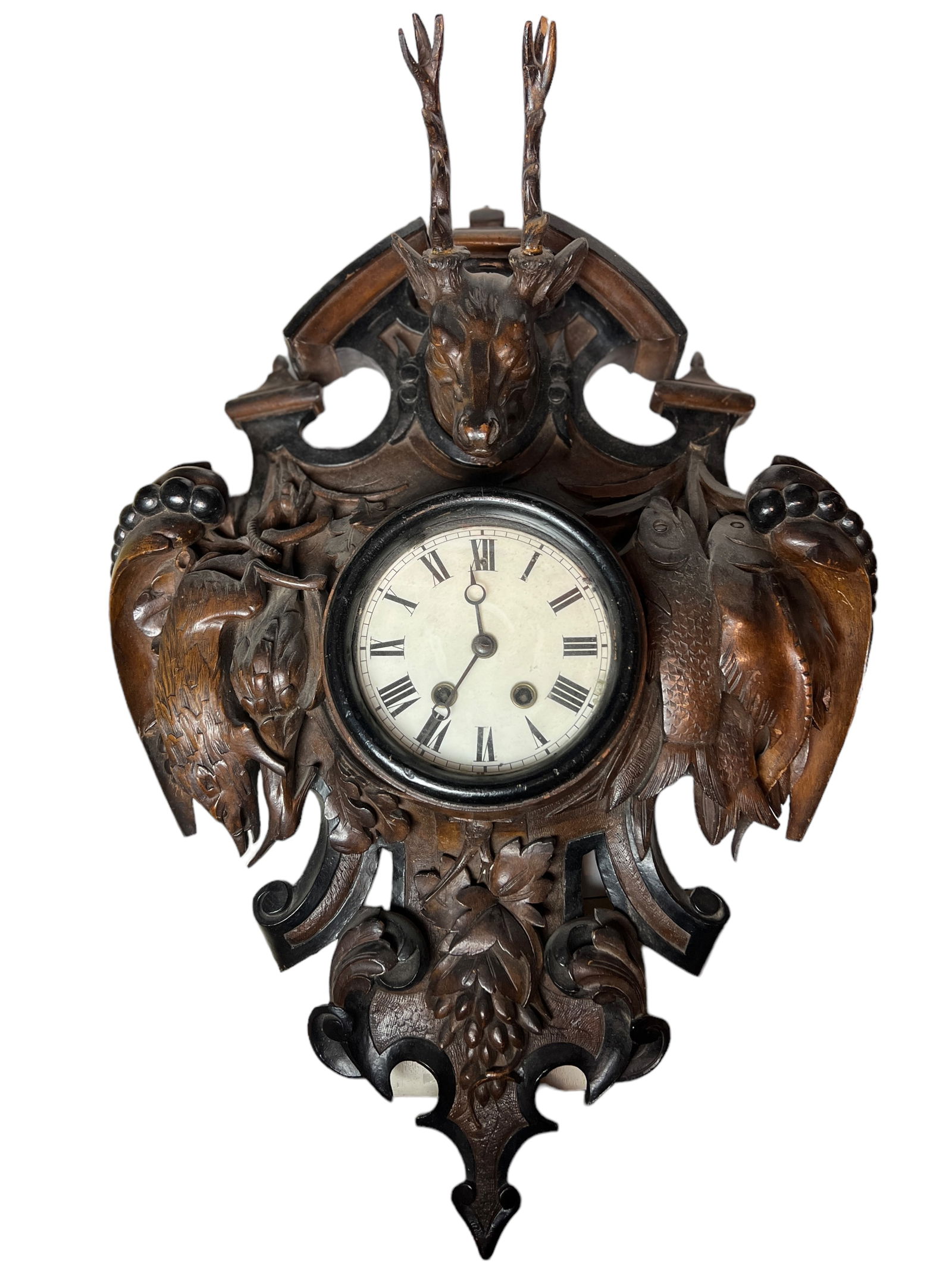 A Black Forest Figural Barometer Clock (1 of 7)