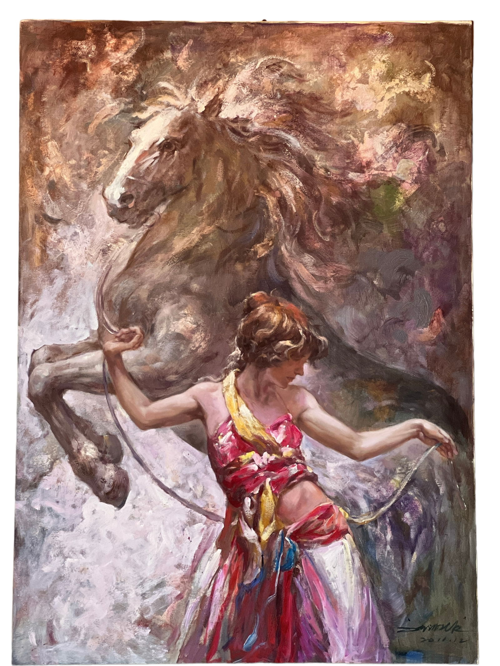 Large Oil Painting on Canvas, Signed (1 of 5)