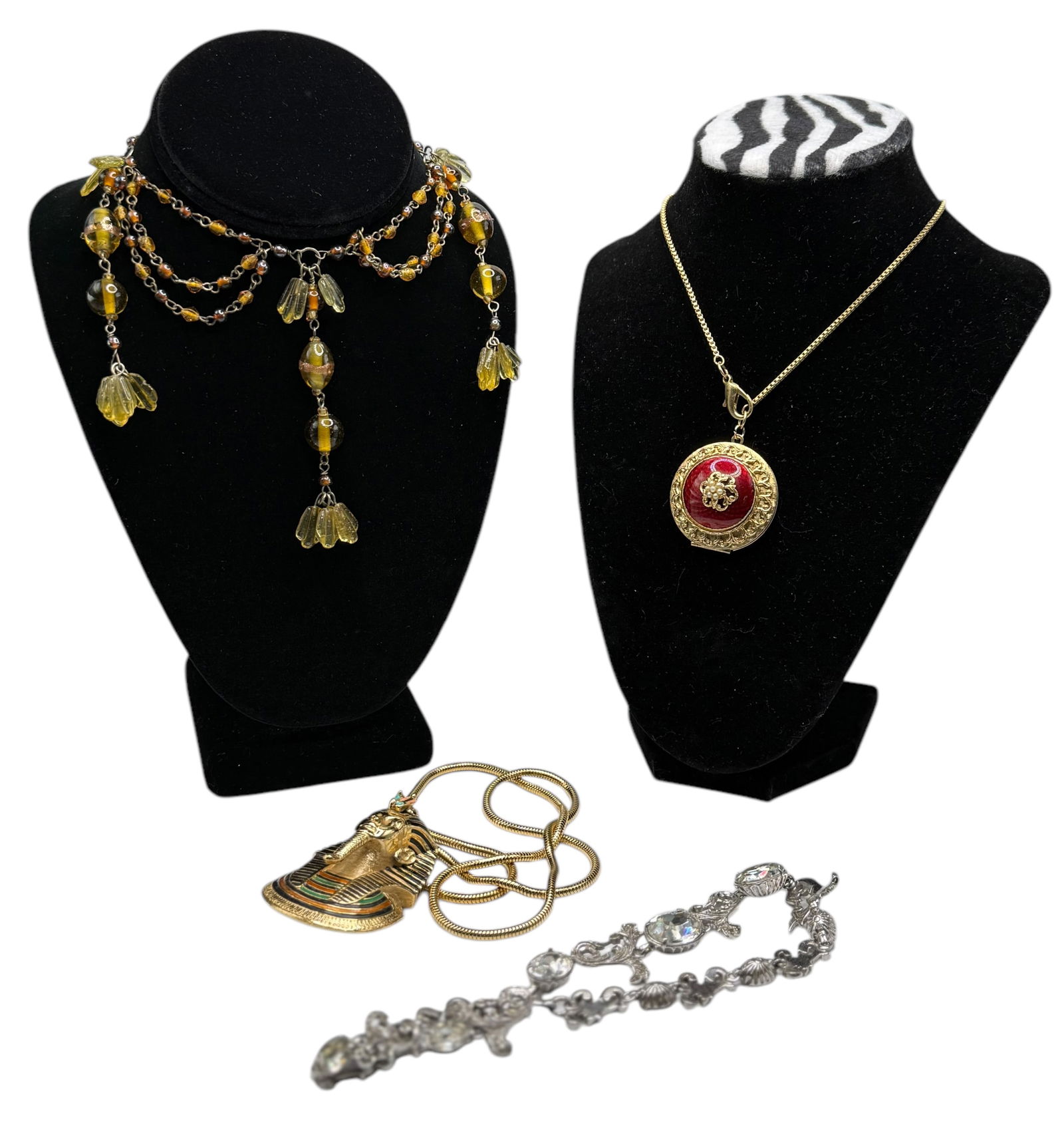 4 Vintage Necklaces, Eisenber, Amber & Others (1 of 10)