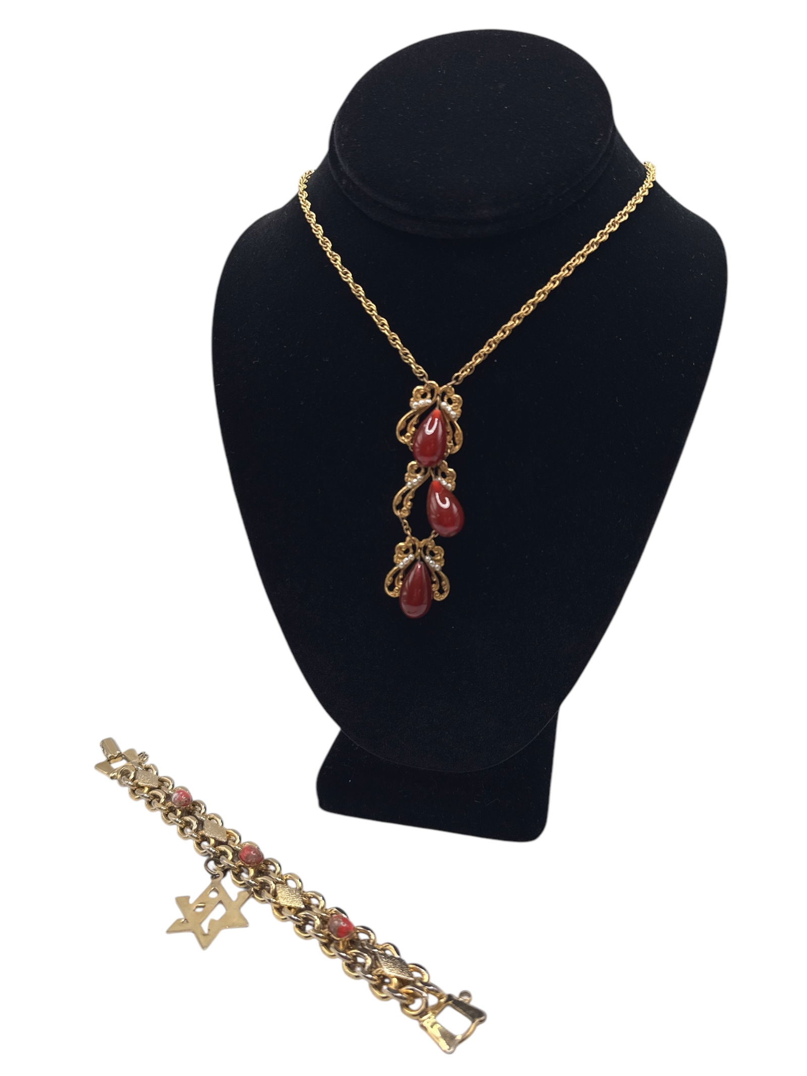 Miriam Haskell Marks Necklace, Vintage Bracelet (1 of 7)