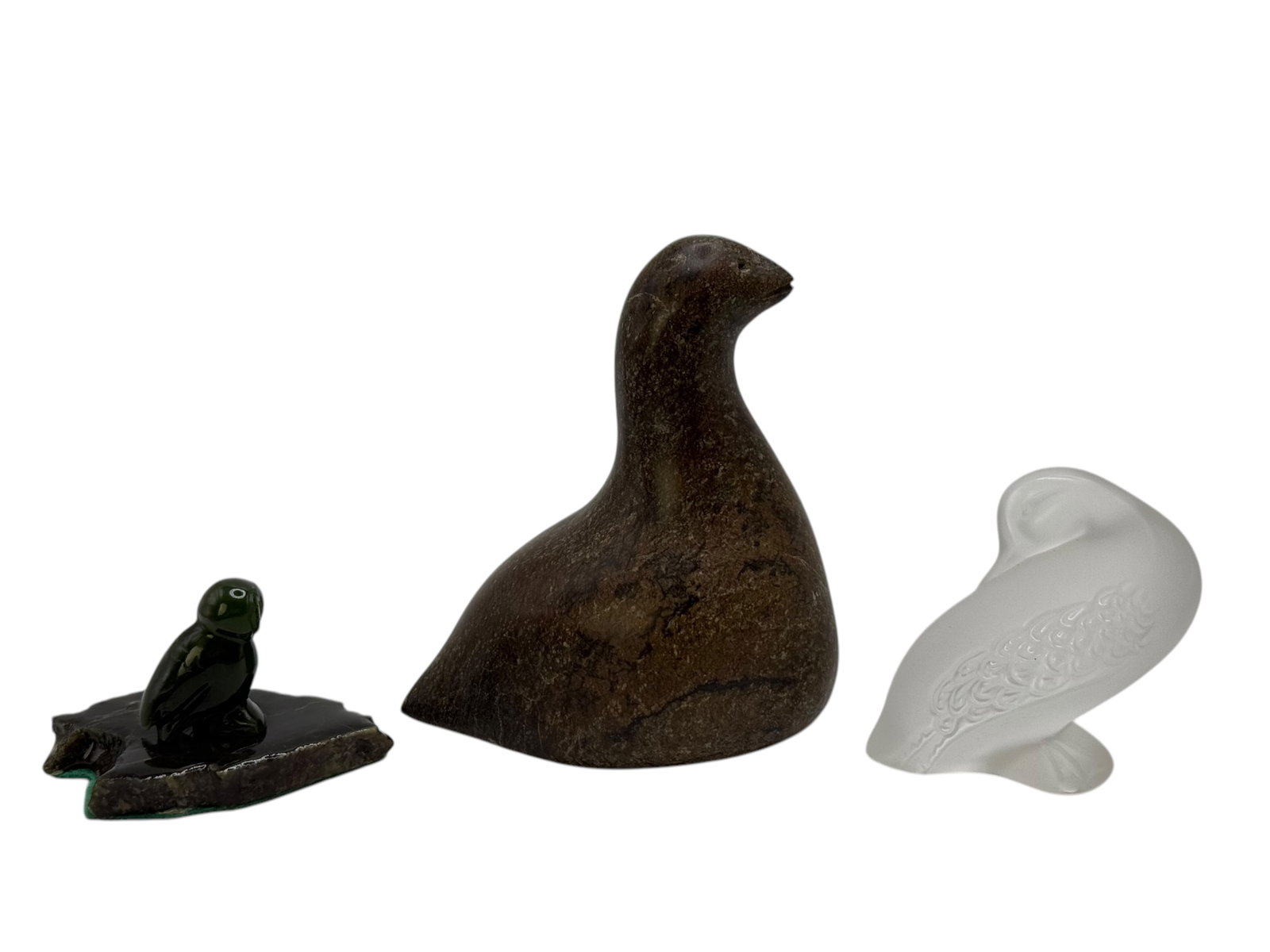 Group of Duck Figures, Stone, Crystal Lalique: The Largest Size: H : 3 1/2 in ( 8.89 cm ) W : 3 in ( 7.62 cm )