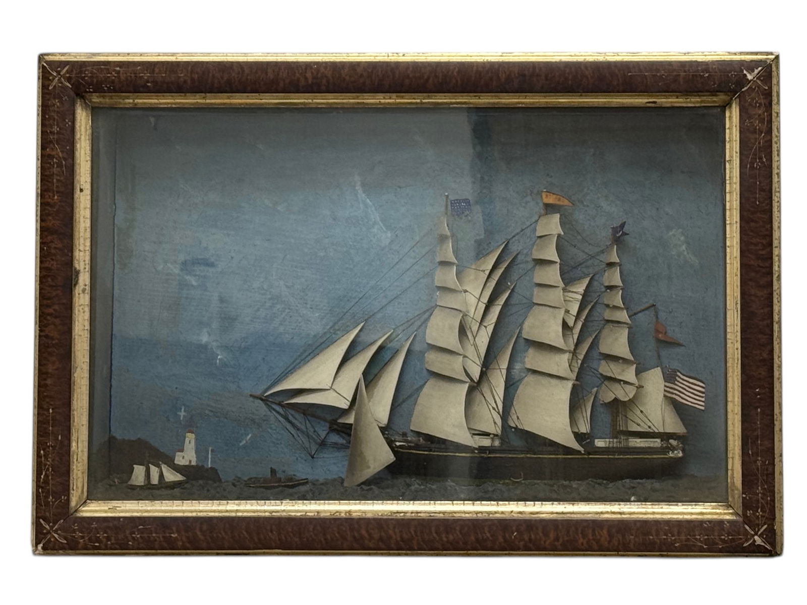 American Clipper Ship Diorama in Original Shadow (1 of 3)