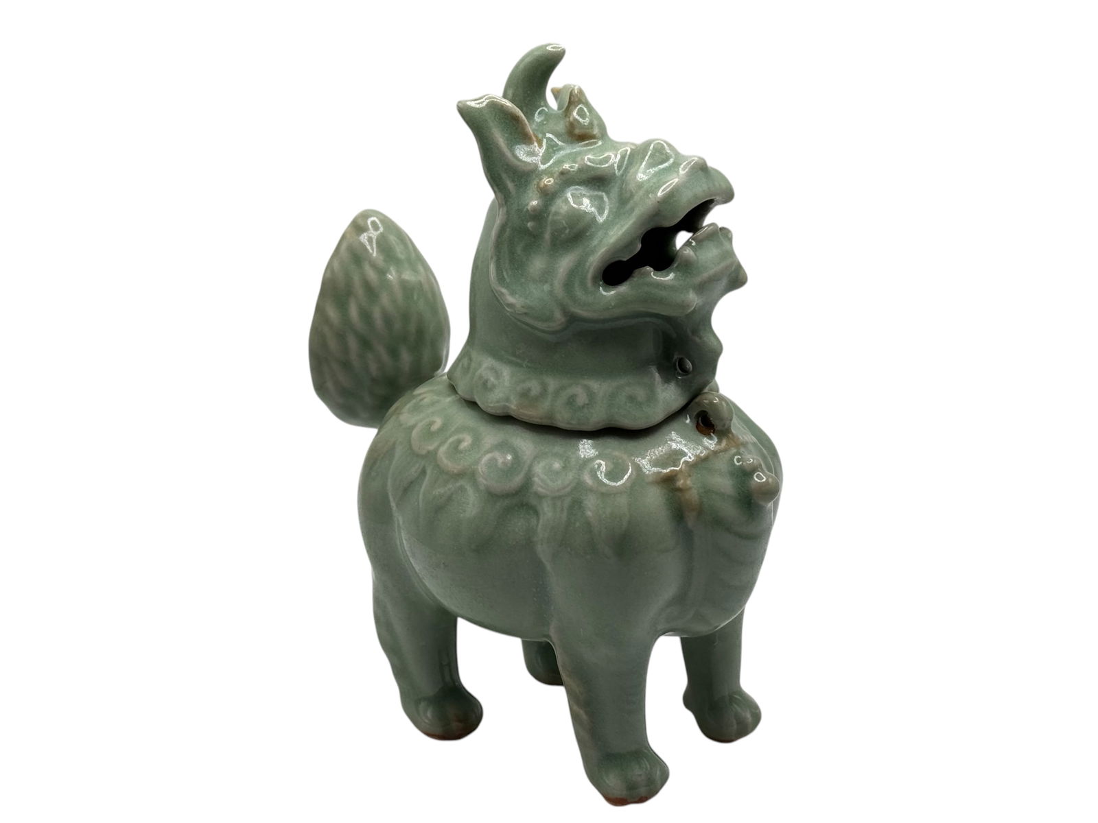 Chinese Celadon-Glazed Mythical Beast Censer with (1 of 9)