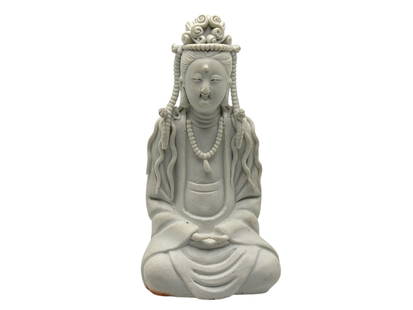 Chinese Blanc-de-Chine Porcelain Figure of GUANYIN: Outer ; 40 mm Inter: 32 mm