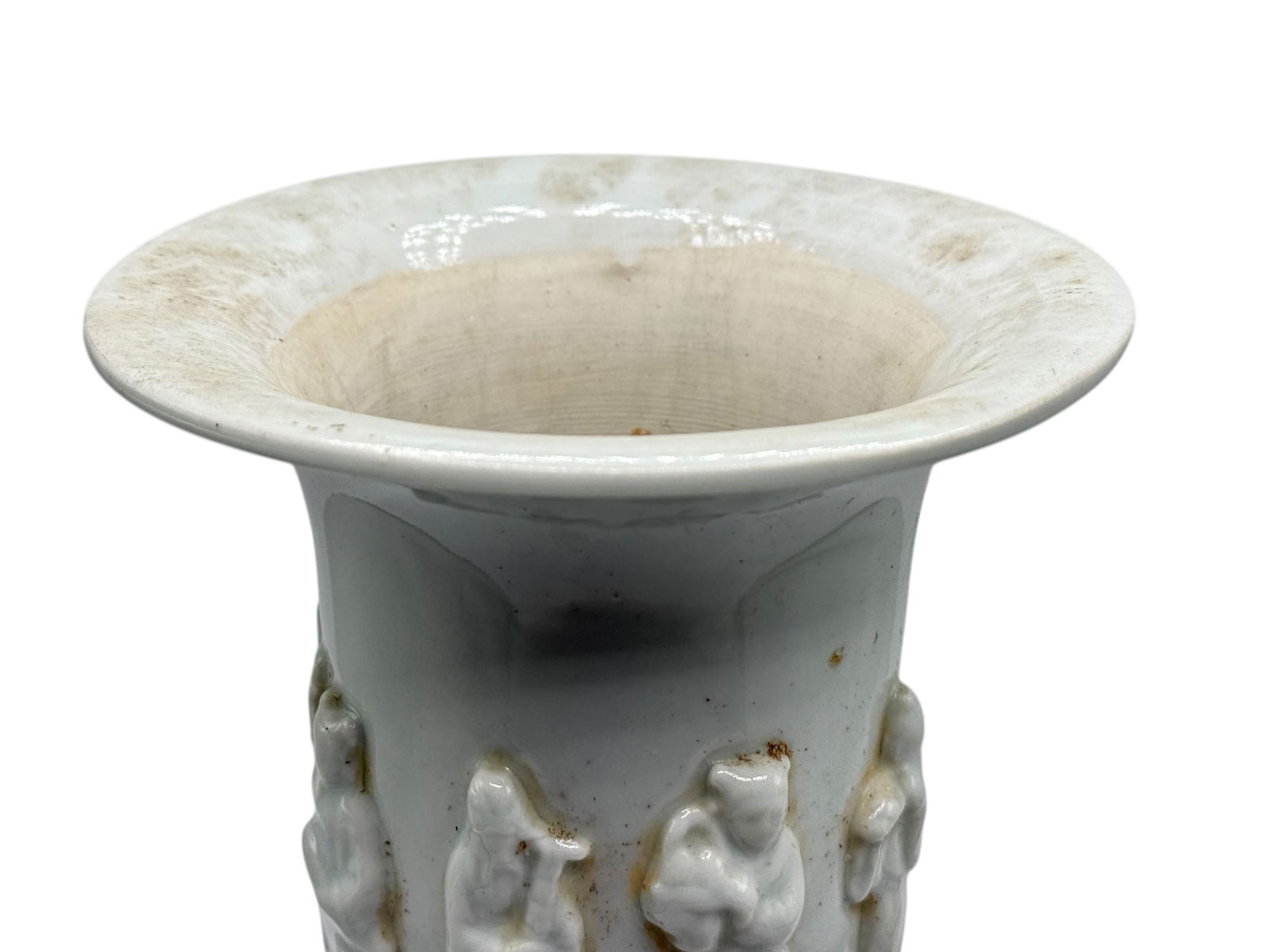 Chinese Blanc de Chine Gu-Form Vase with Immortals (1 of 8)