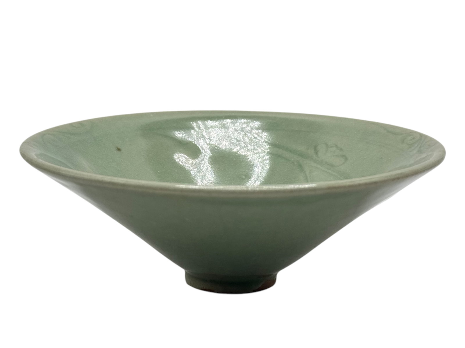 A Chinese Celadon Bowl, DOULI Bowl: H:3 3/4 inches (9.5 cm) W: 4 1/2 inches (11 cm)