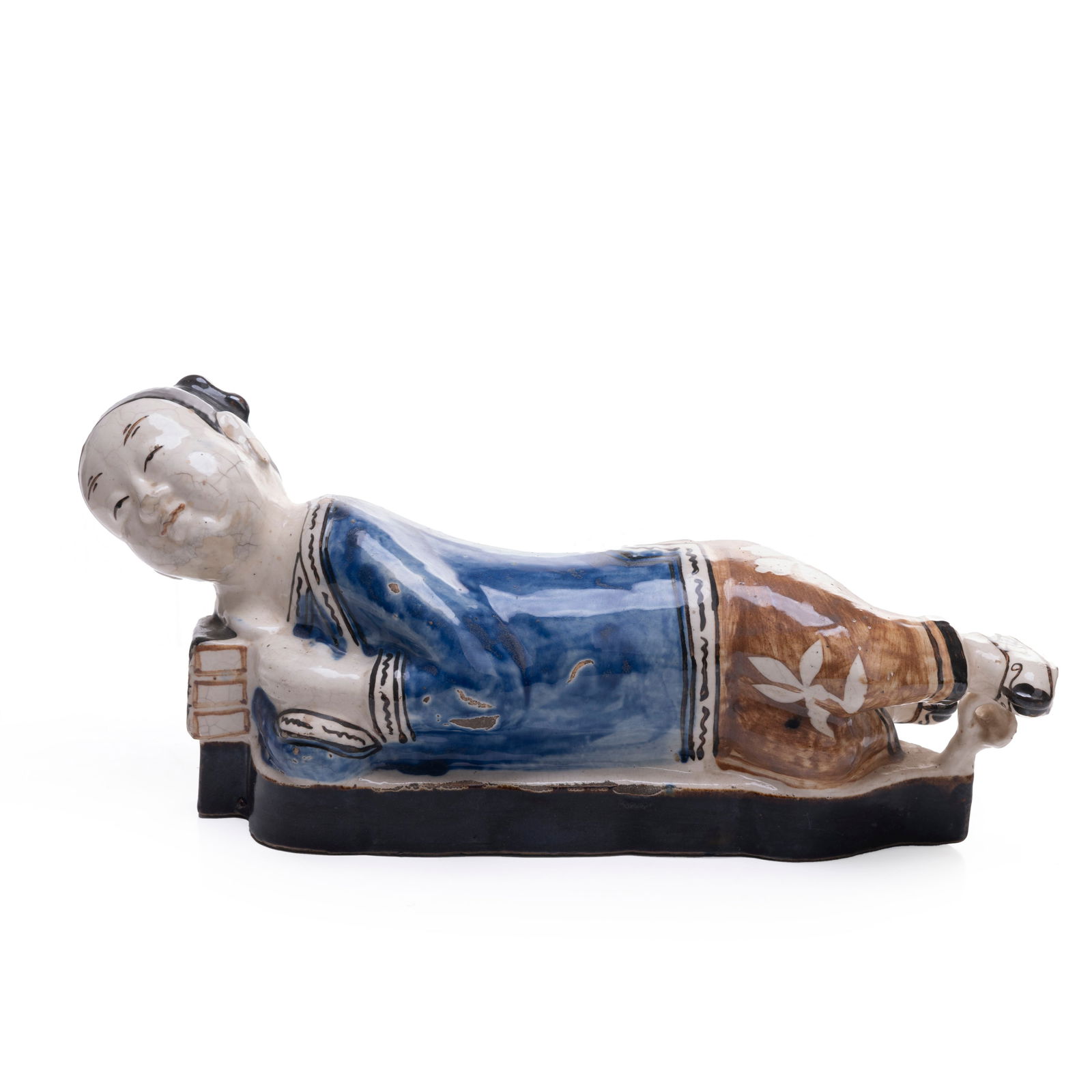 Chinese Glazed Ceramic Pillow in the Form of a Rec (1 of 6)