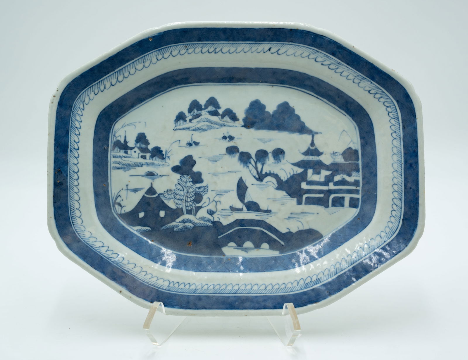Chinese Blue and White Export Porcelain Platter wi (1 of 9)