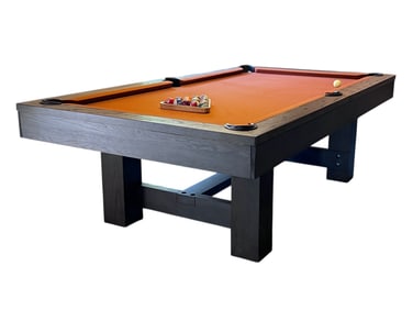 Modern Slate Pool Table with Burnt Orange Felt & B