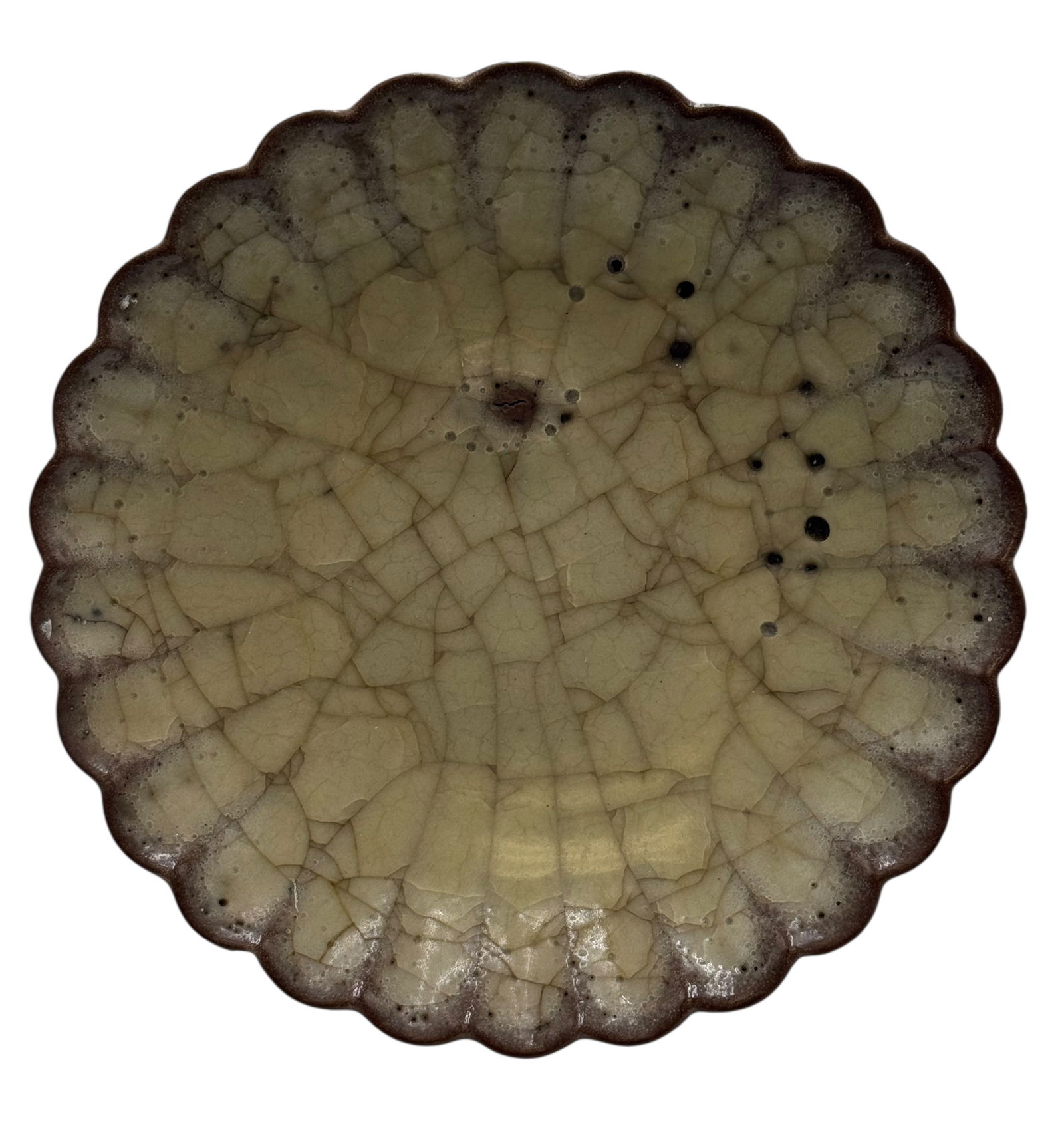 A Chinese Crackle Glazed Chrysanthemum Dish (1 of 4)