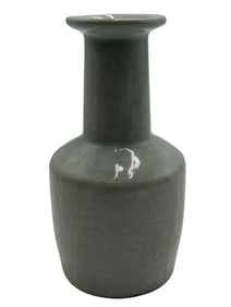 A Celadon-Glazed Vase with Cylindrical Neck and Br