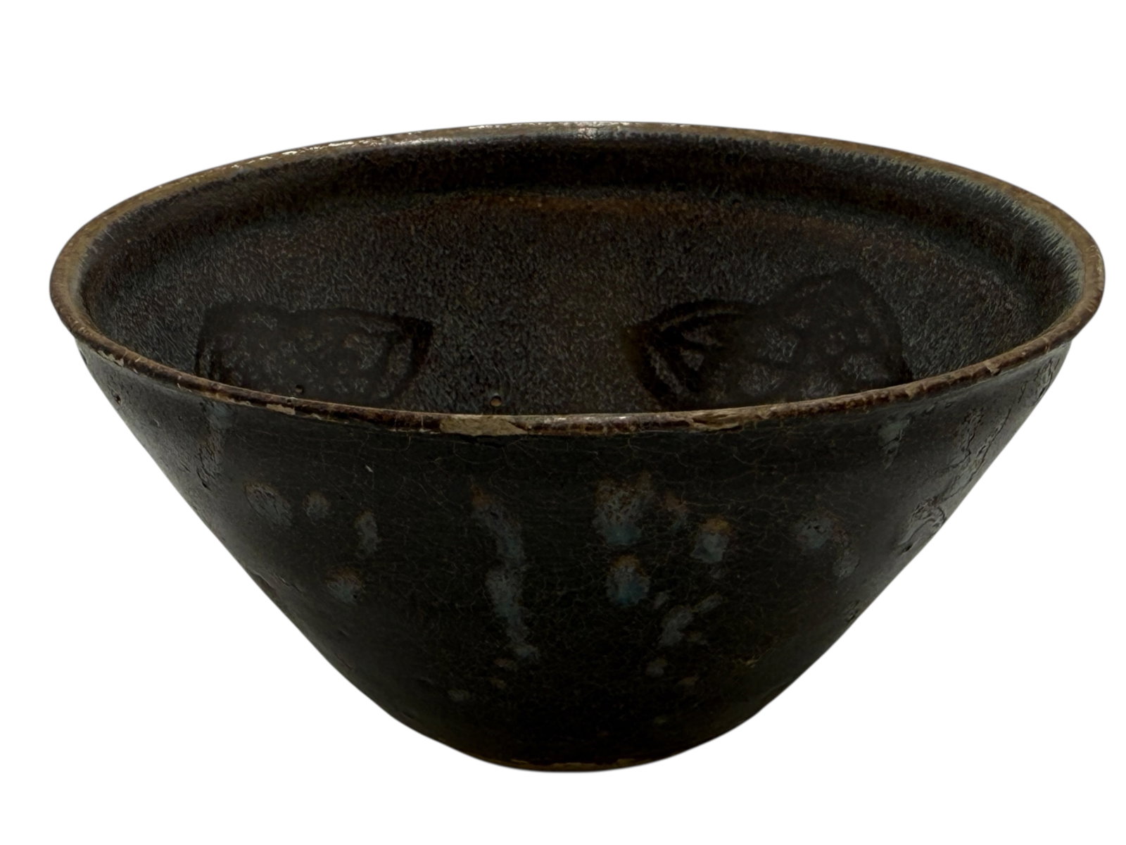 A Chinese Jian Style Bowl: H: 2 1/4 inches D: 4 1/2 inches