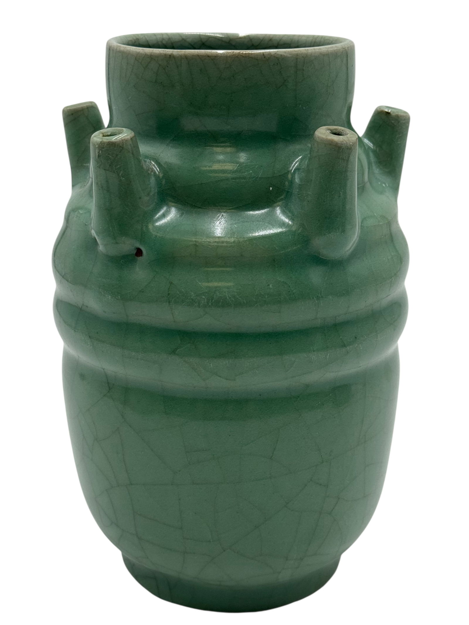 Celadon-Glazed Arrow Vase with Crackle Finish (1 of 6)