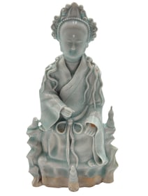 A Celadon Glazed Figure of GUANYIN