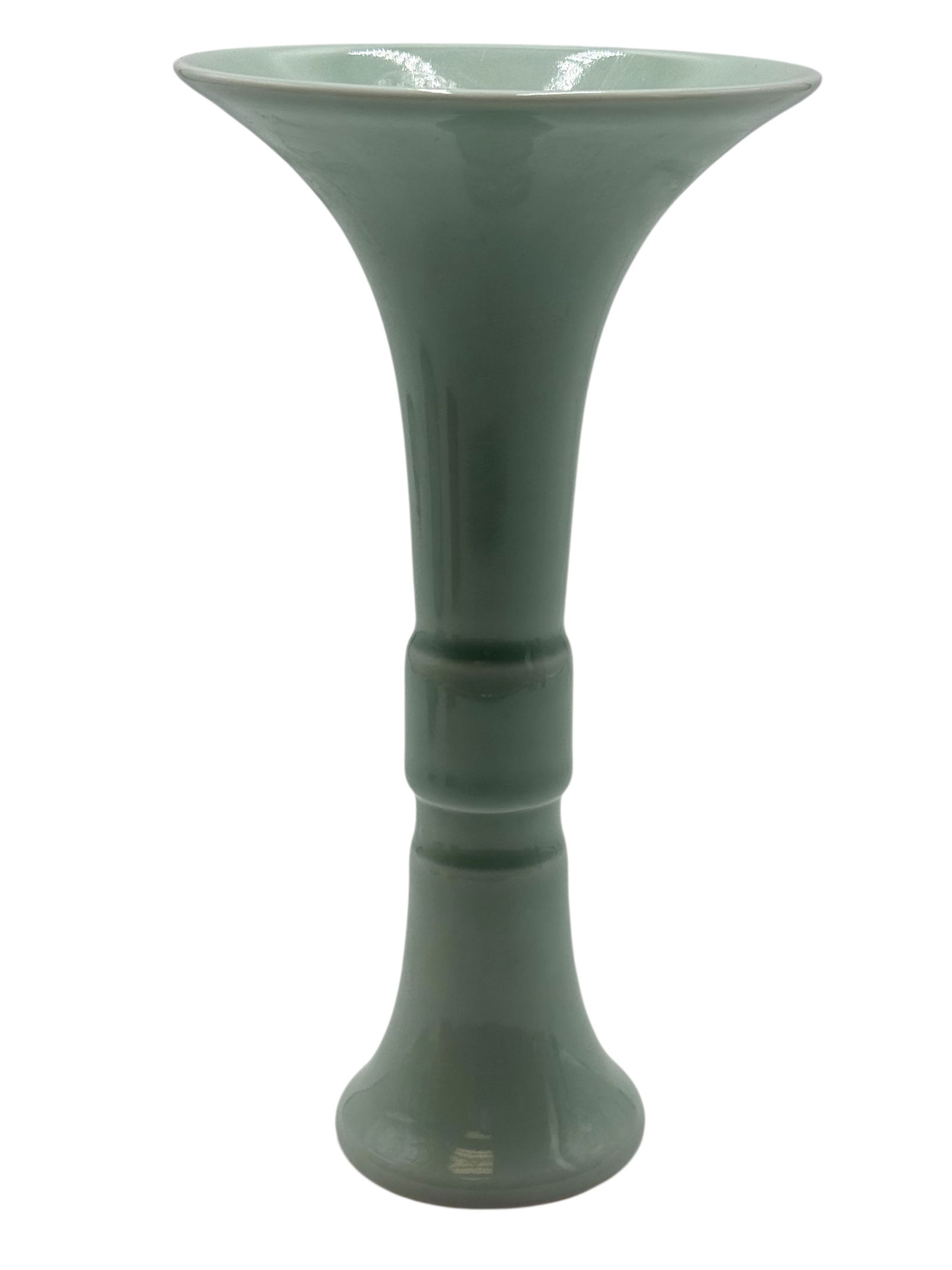 A Celadon HU Shaped Vase, Qianlong Marks (1 of 5)