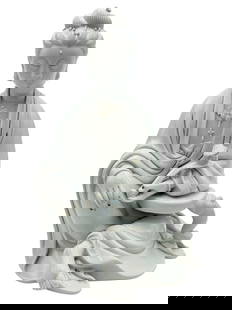 Blanc de Chine Guanyin Figure: H: 8 1/2 inches W: 6 inches