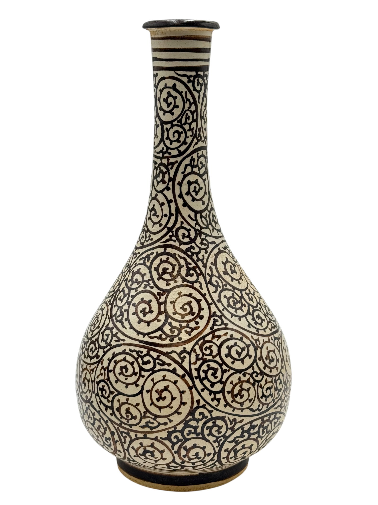 Yaozhou-Style Sgraffito Decorated Vase with Scroll: H: 12 inches W: 6 inches
