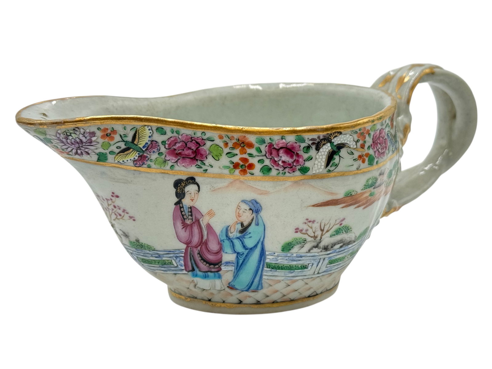 Famille Rose Export Porcelain Creamer with Figures (1 of 9)