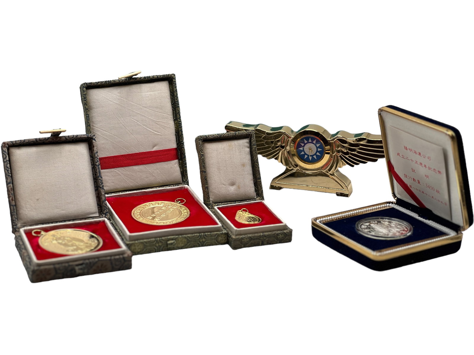 Group of Commemorative Coins and Clock (1 of 6)
