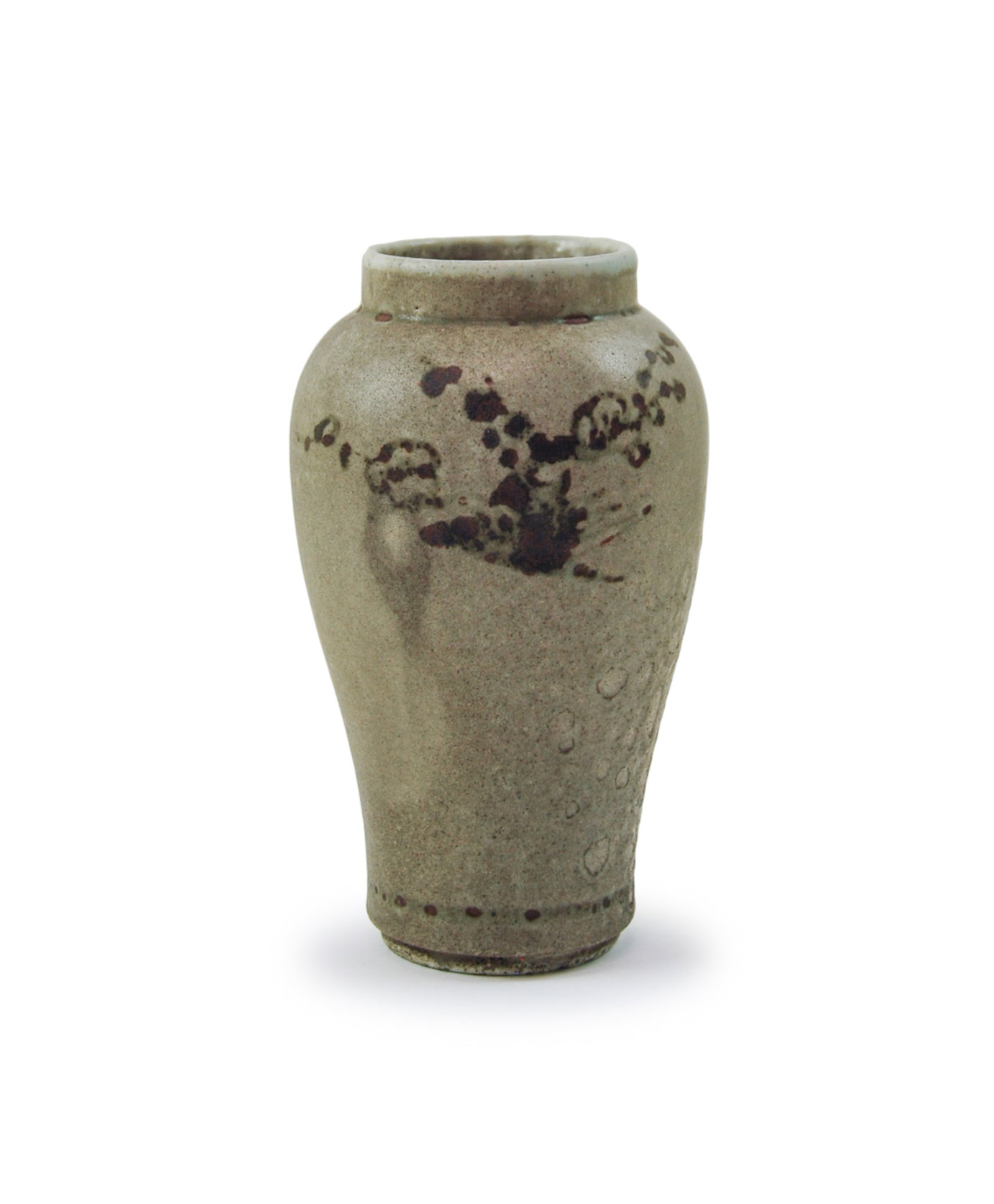 KOREAN IRON-BROWN-DECORATED POTTERY PORCELAIN VASE: A Korean iron-brown-decorated pottery porcelain vaseH:6 3/4in(17.1cm) D:4in(10cm)