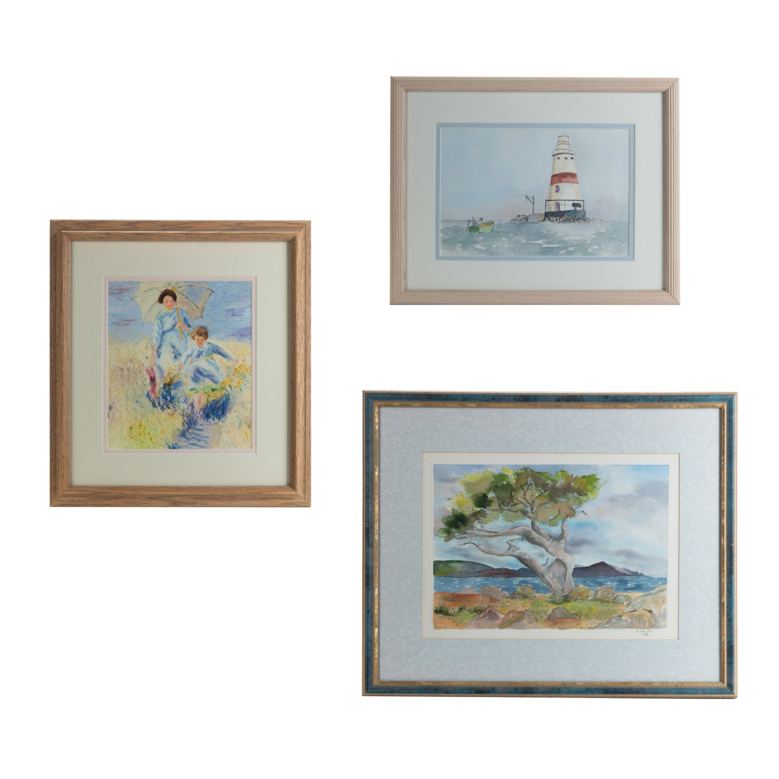 THREE FRAMED PAINTINGS, G NELSON / UNSIGNED (1 of 6)