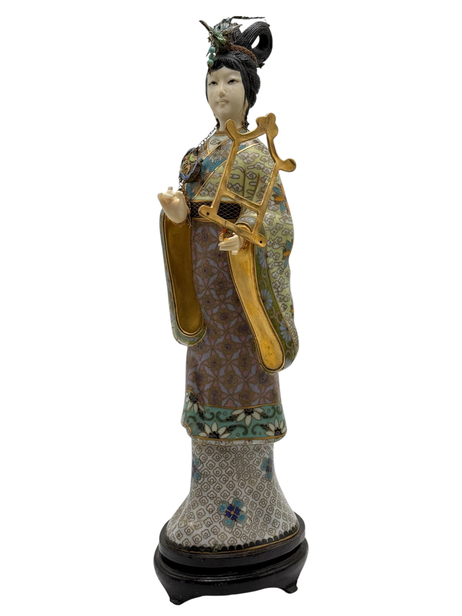 Chinese cloisonné Enamel Figure of a Noblewoman: Chinese cloisonné Enamel Figure of a Noblewoman