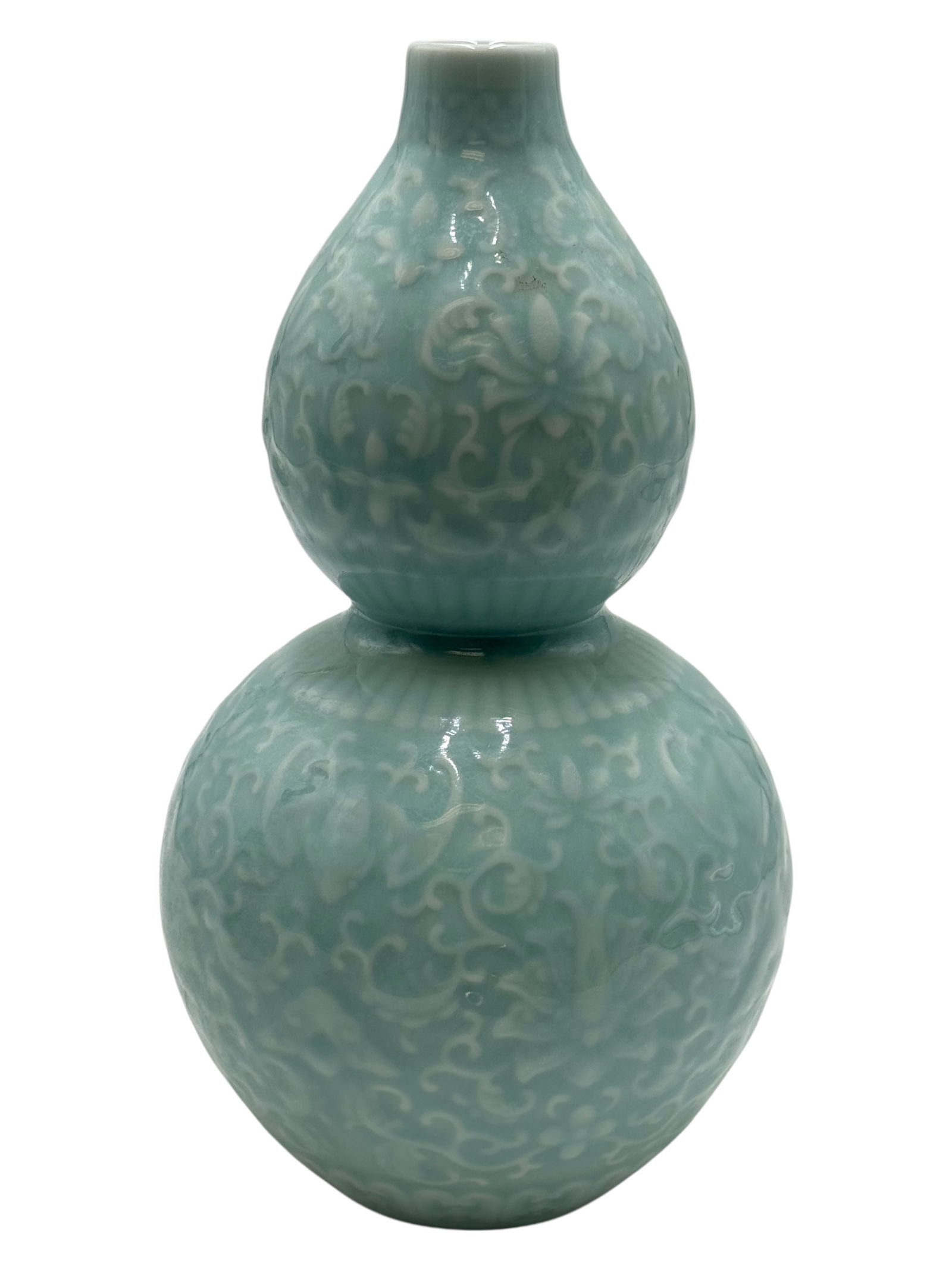 Chinese Celadon Glazed Double-Gourd Vase, Qianlong (1 of 4)