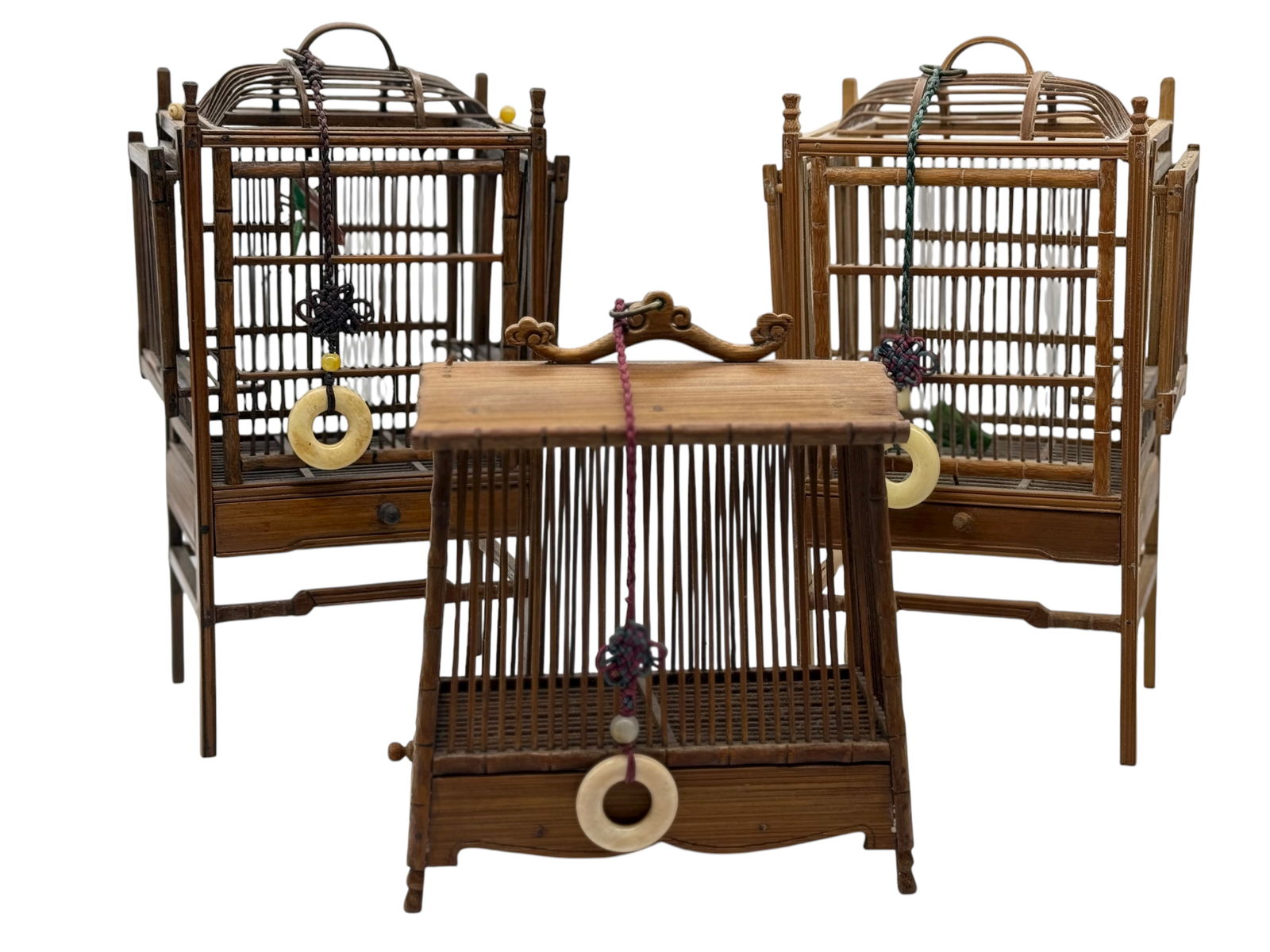 5A Chinese Set of Three Bamboo Cricket Cages (1 of 14)