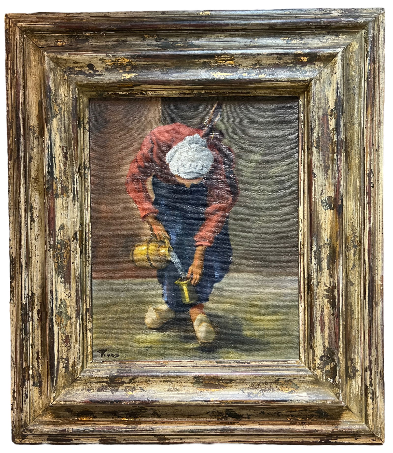 Oil on Canvas, Signed Illegible: Artist: Illegible Medium: Oil on Canvas H : 19 1/4 in ( 48.89 cm ) W : 16 3/4 in ( 42.54 cm )