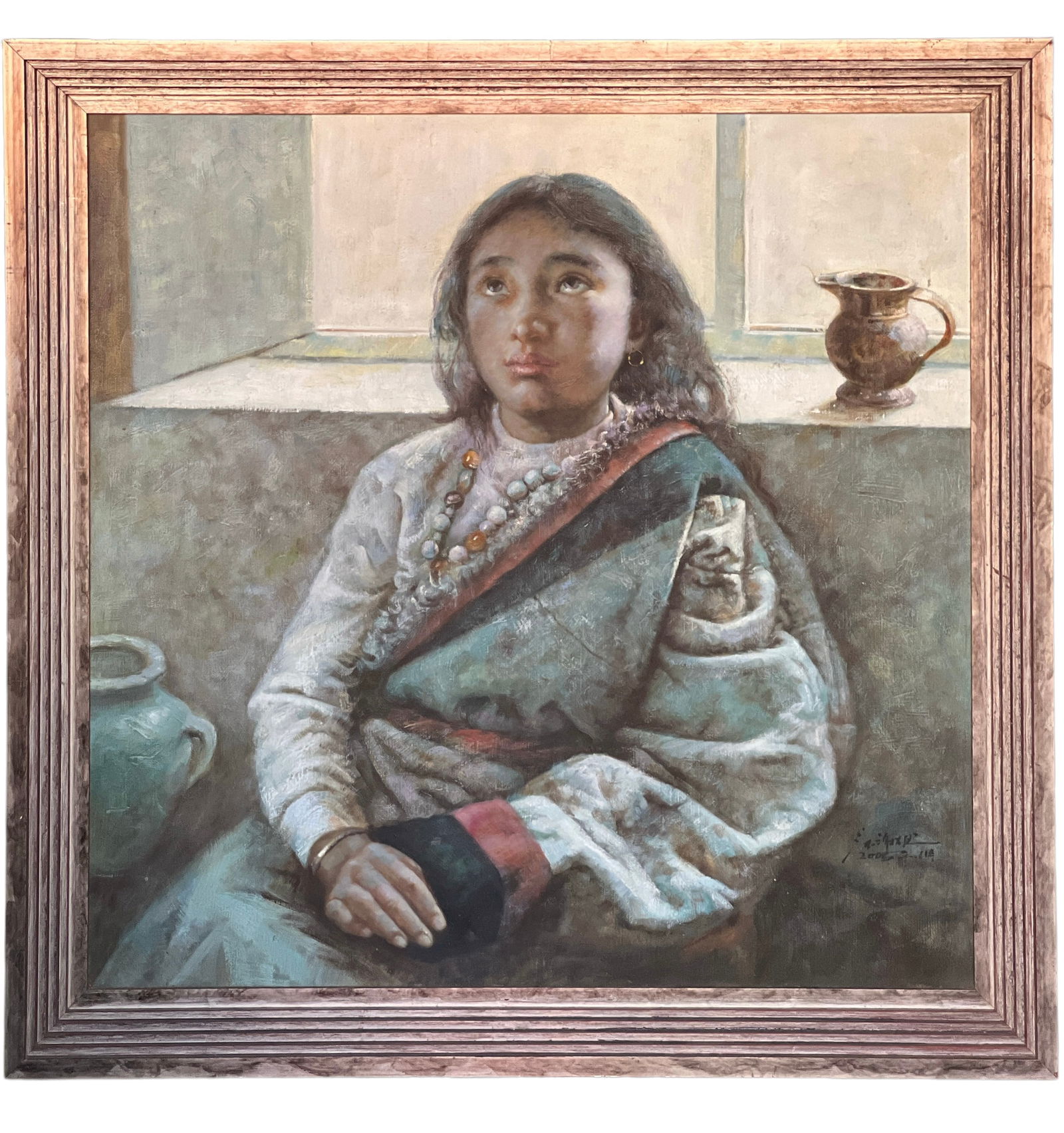 Zhang Xiexiong (Chinese b.1977-) Oil Painting: Chinese Oil Painting on Canvas, Signed H : 41 3/4 in ( 106.1 cm ) W : 41 3/4 in ( 106.1 cm ) Provenance: Contemporary Masters Gallery In Island in Maui County, Hawaii.