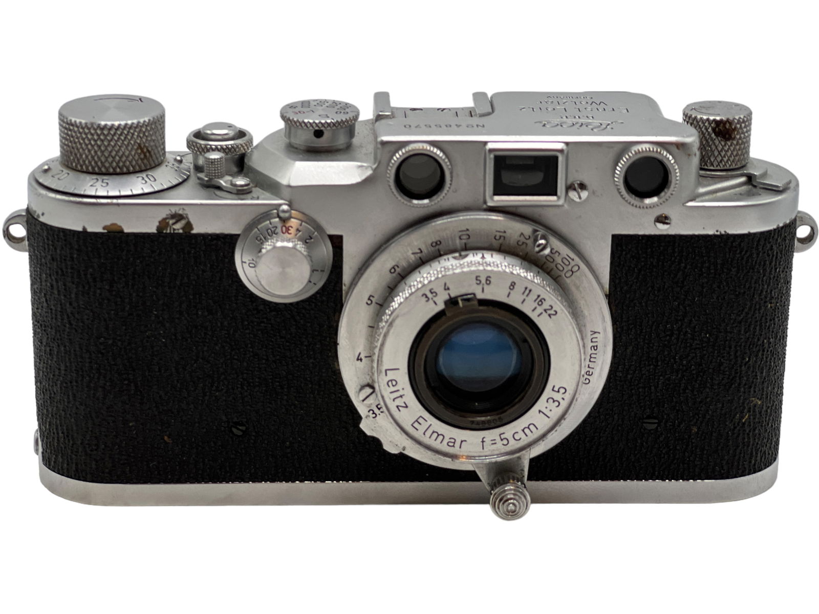 Leica D.R.P Ernst Leitz Wetzlar Germany No. 485570: Leica D.R.P Ernst Leitz Wetzlar Germany. No. 485570 H : 2 3/4 in ( 6.99 cm ) W : 5 3/4 in ( 14.61 cm ) L : 1 3/4 in ( 4.46 cm )