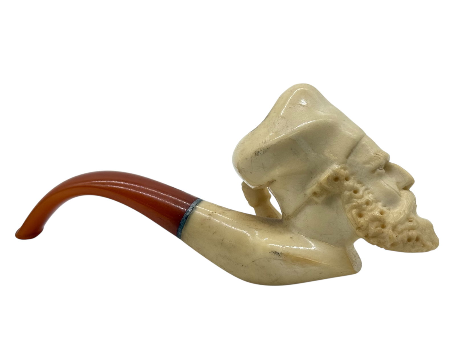 Sultan Block Meerschaum Pipe: L: 5 1/2 inches W: 2 1/2 inches
