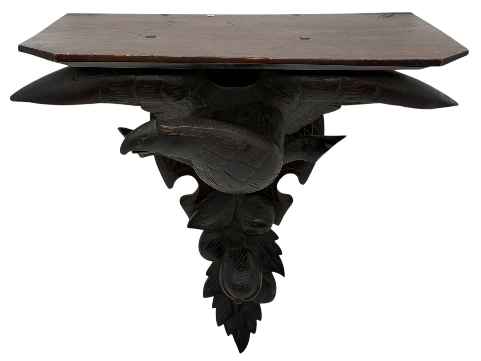 Carved Wooden Wall Shelf with Eagle Motif (1 of 4)