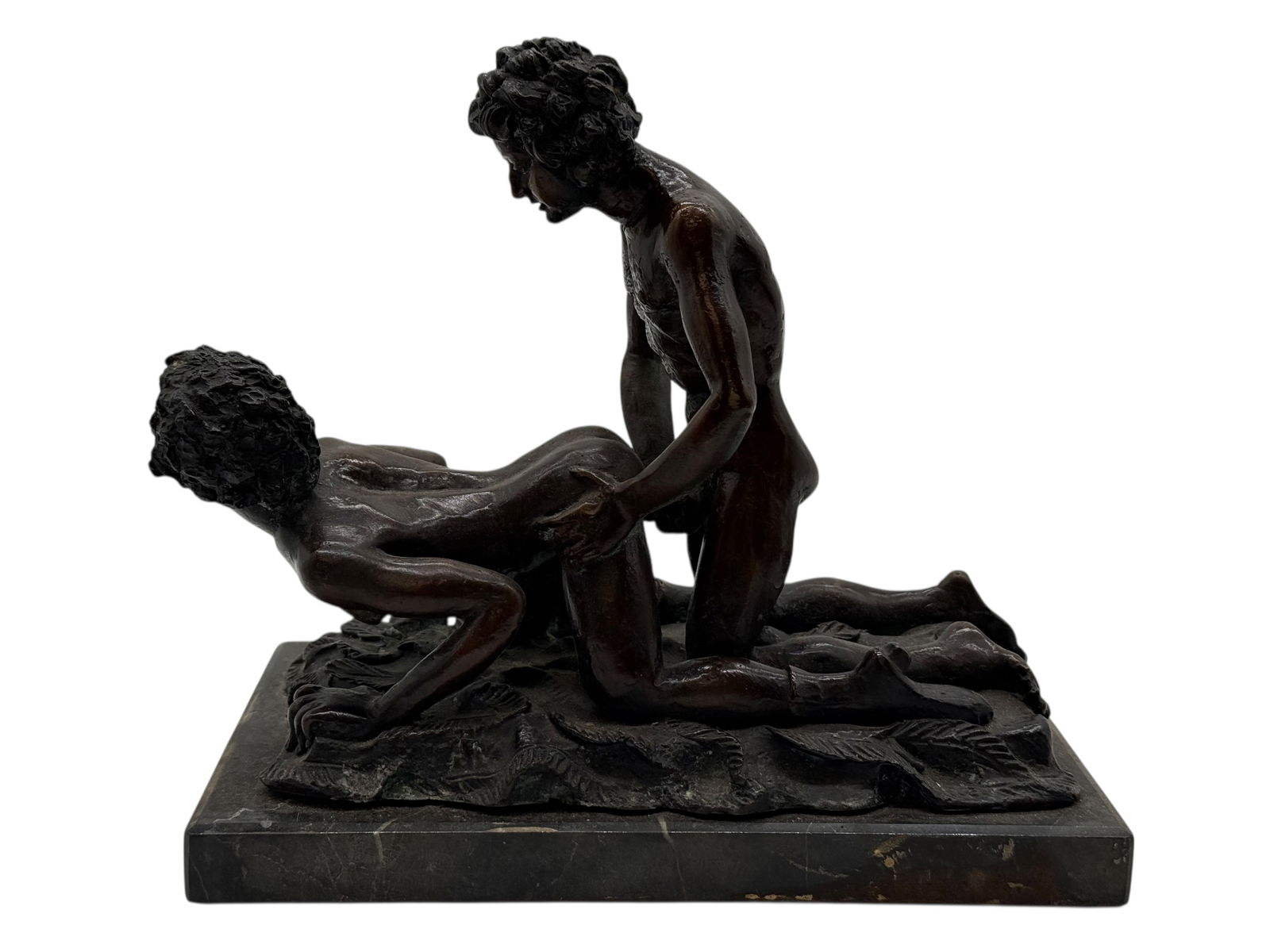 Two Lovers Bronze, Marked: H: 8 1/2 inches W: 9 1/2 inches D: 5 5/8 inches