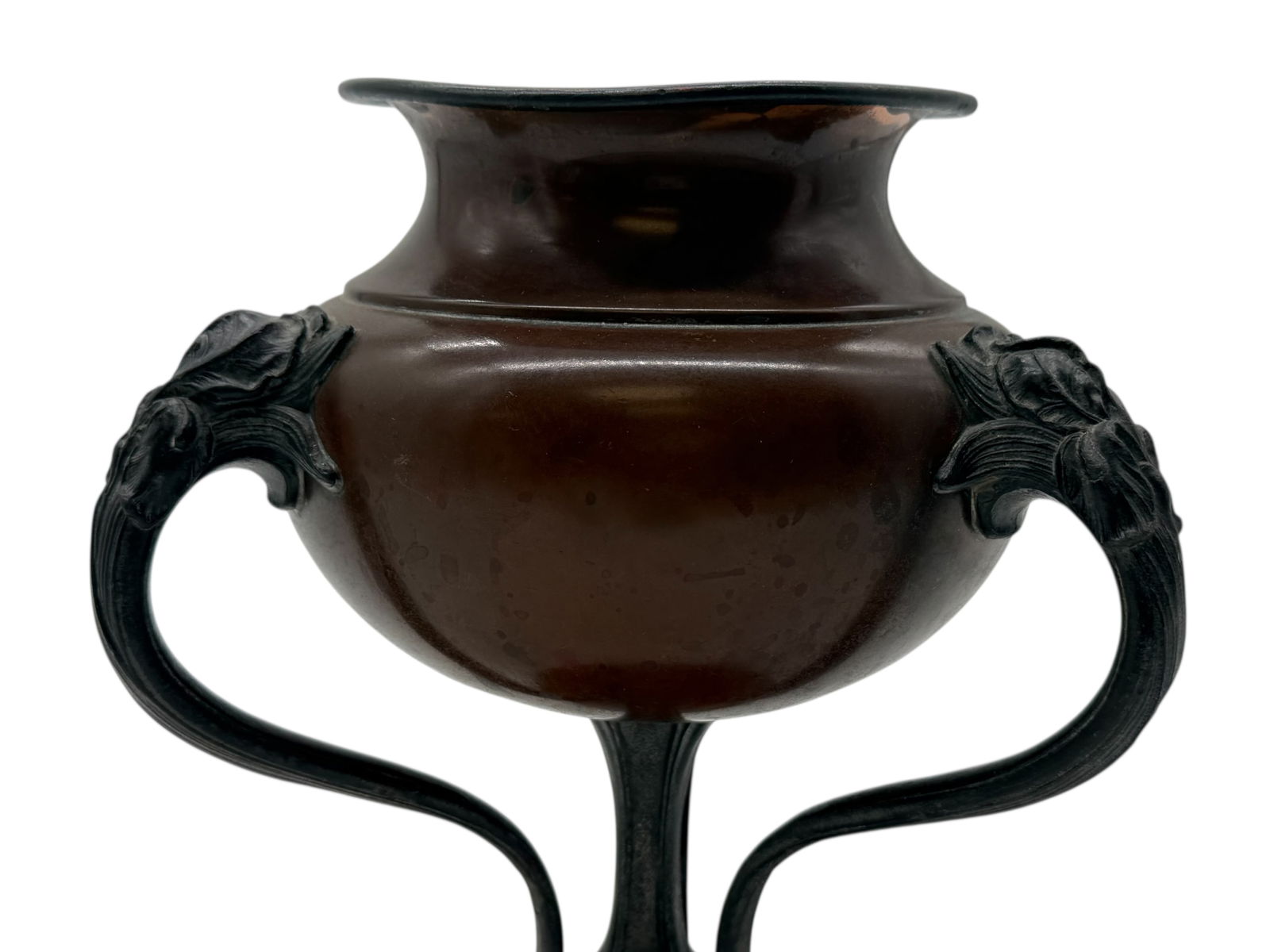 A Patinated Bronze Two-Handled Vase - 4