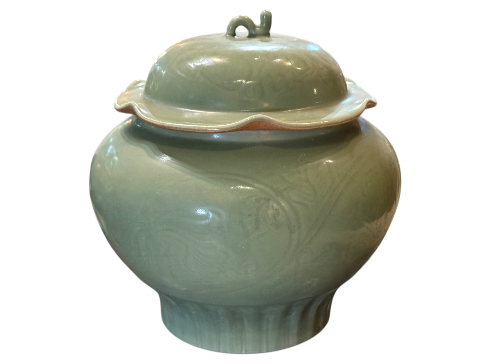 A Chinese Celadon-Glazed Covered Jar (1 of 6)